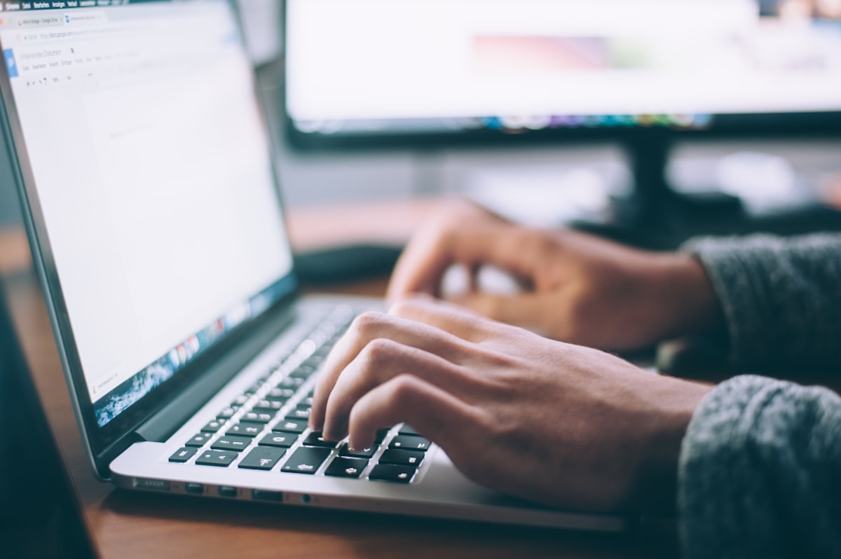 Person reviewing local information on a laptop